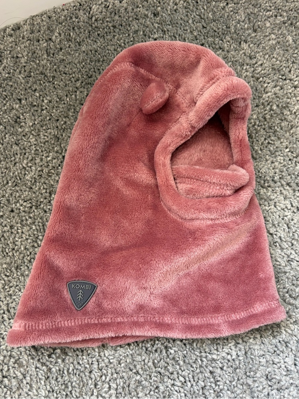 Kombi Velboa Plush Balaclava Hood in Dusty Rose